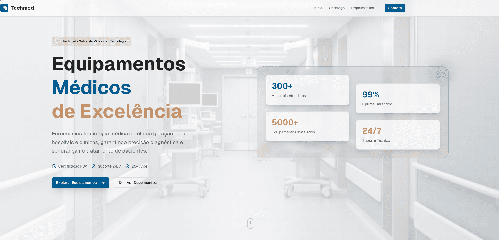 Screenshot da demonstração Techmed
